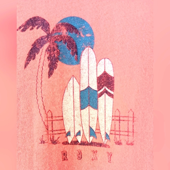ROXY Surfer Tee M Double-Sided Orange Summer Beach - Picture 4 of 8